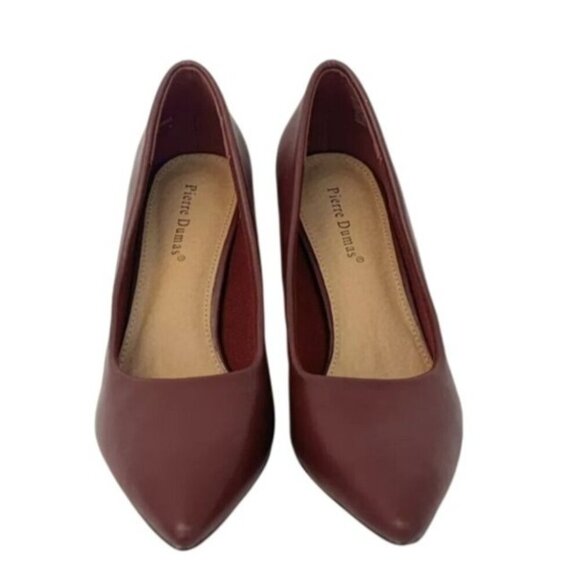 PIERRE DUMAS / Lover-1 / Burgundy  / Block Heel / Pointed / Toe Pumps - Picture 4 of 10